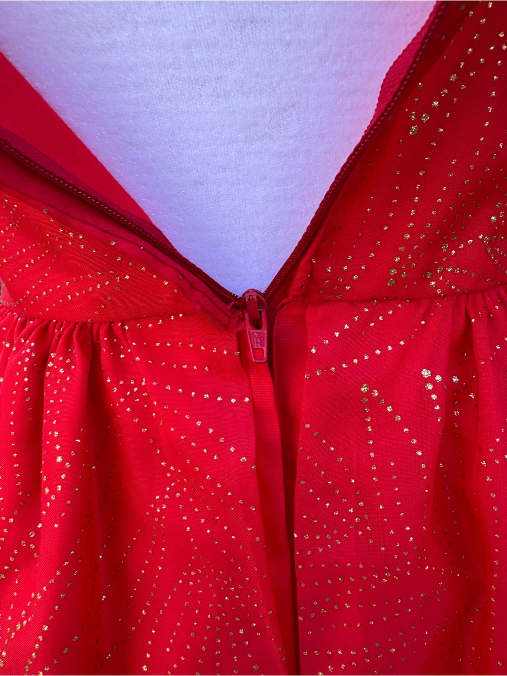 Vintage 80’s Noralee Original Girls Party Dress Red & Gold 7/8 Made in USA - Picture 6 of 12